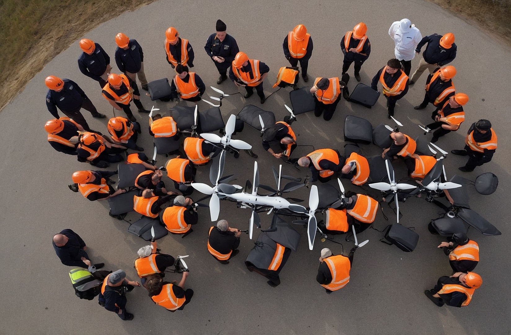 Instrucción de equipo de drones